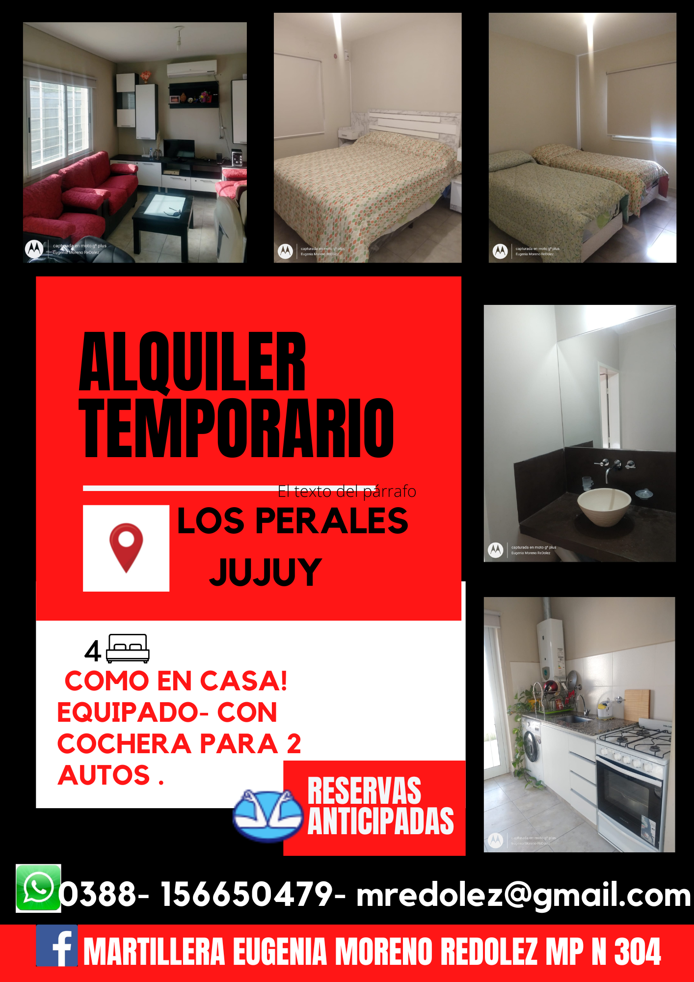ALQUILO CASA POR DIA