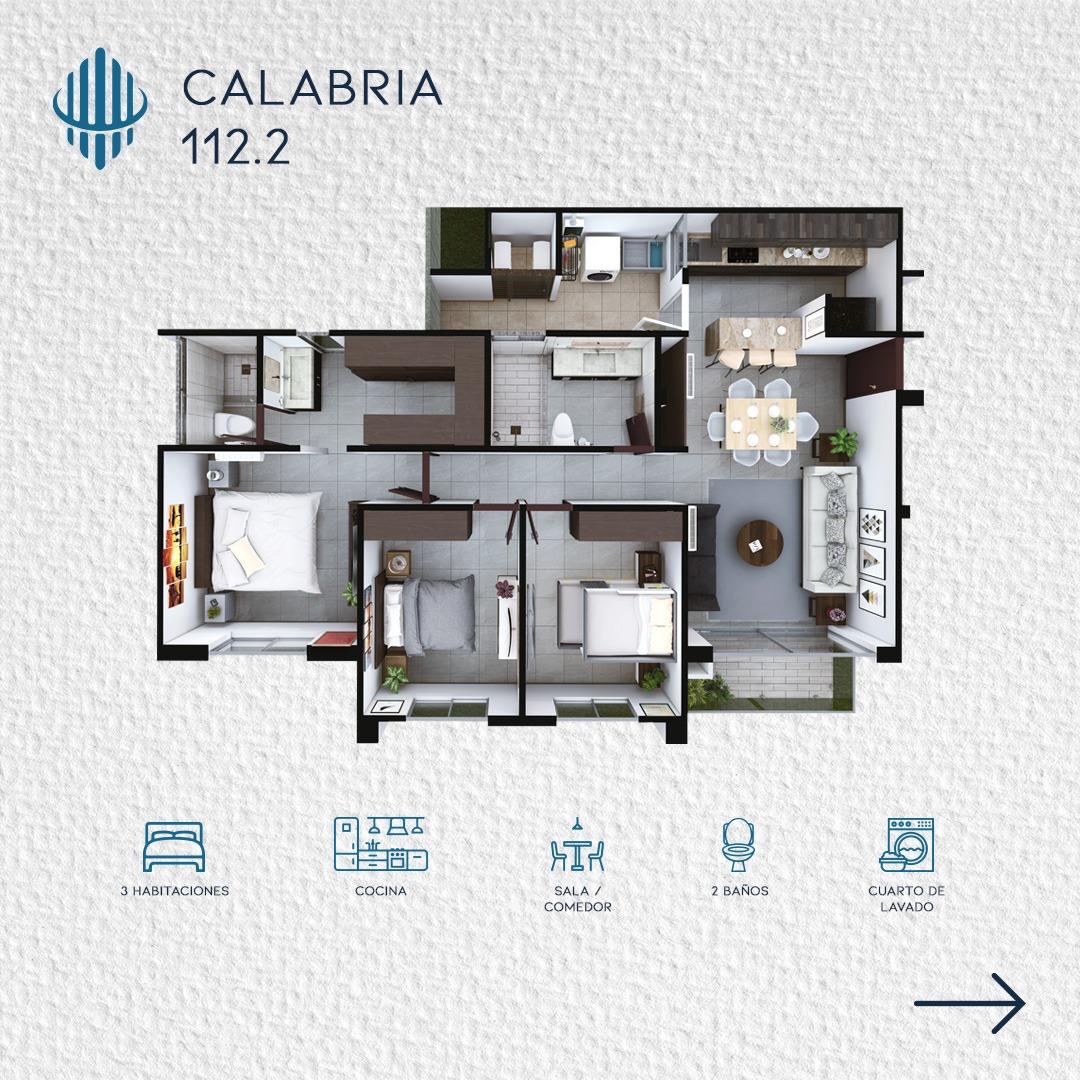Departamento en Venta Prototipo Calabria con Amenidades Premium en Torre Antaria - Plano 1